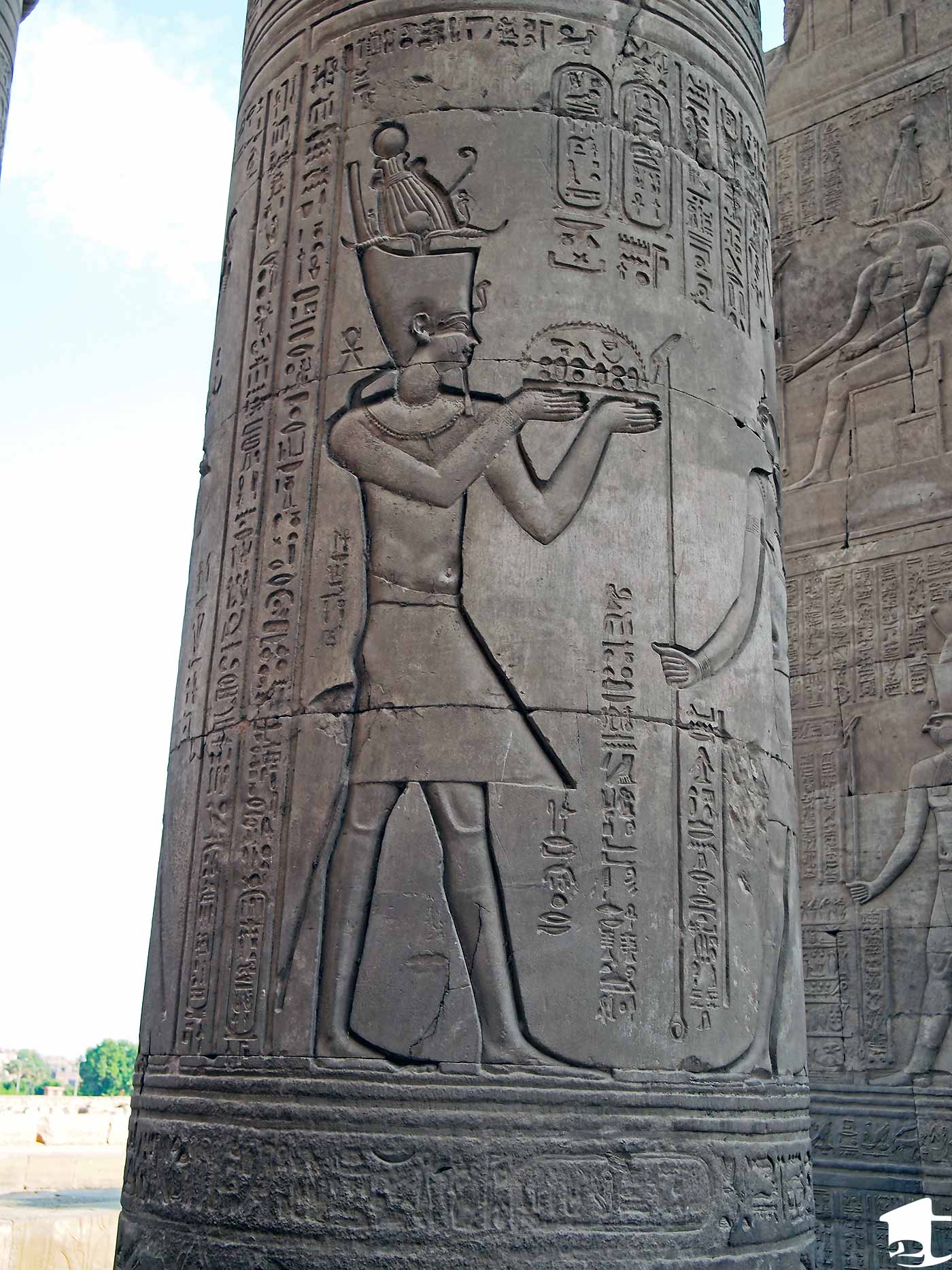 Carving on a pillar at Kom Ombo